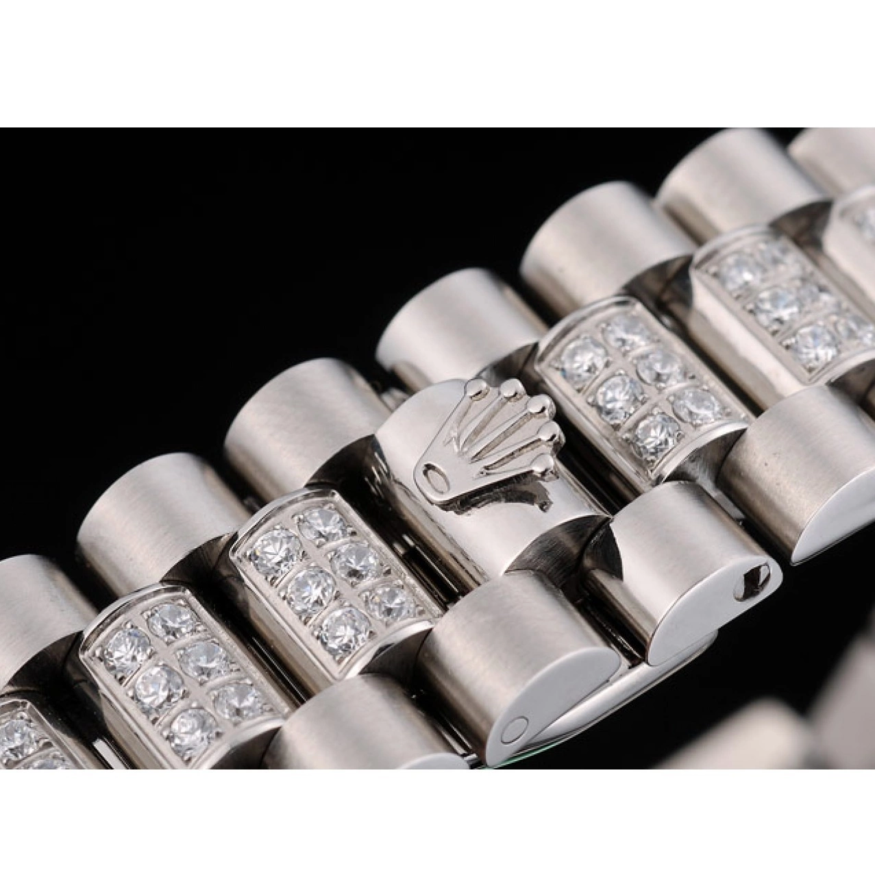 Aaa replica watch Diamond 41986 Rolex Dial Diamond Plated Bracelet Steel Plated DayDate Stainless 0815